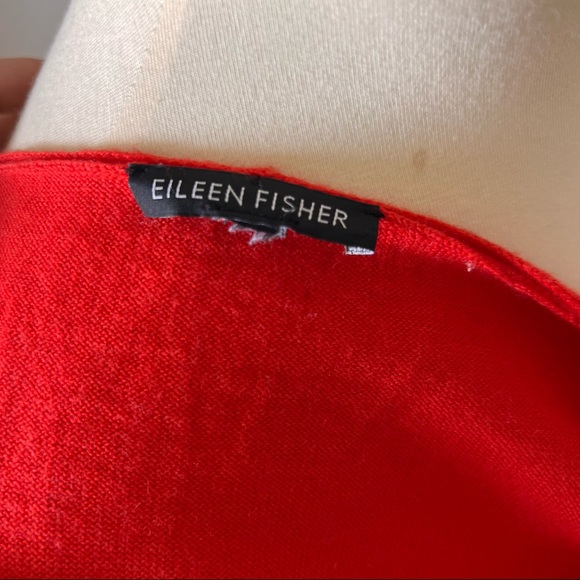 Eileen Fisher Deep Orange Merino Wool Tunic Sweater- Size Large - Picture 5 of 7